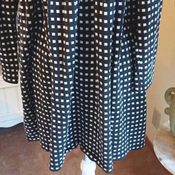 Joan Vass. USA  Windowpane Knit Dress. Empire Waist, Soft Knit,  Schoolgirlcore - Picture 8 of 12